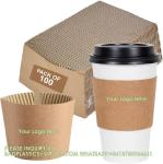 Custom your own logo on Coffee Sleeves-100 Coffee Sleeves Fits, 10 Oz. - 20 Oz.