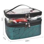 Multifunction Double Layer PU Leather Travel Cosmetic Bags
