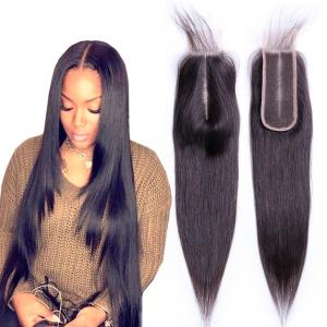 Wholesale 2 X 6 Middle Part Closure Virgin Human Hair Extensions Straight Swiss Lace from china suppliers