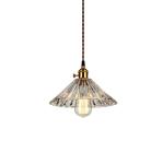 ECOBRT Pendant Glass Hanging Light,1-Light Transparent Glass Lampshade