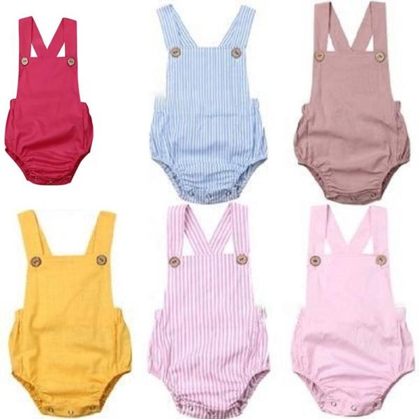 Custom Cotton Line Baby Clothes Baby Girls Romper Onesie Sleeveless Soft Clothes