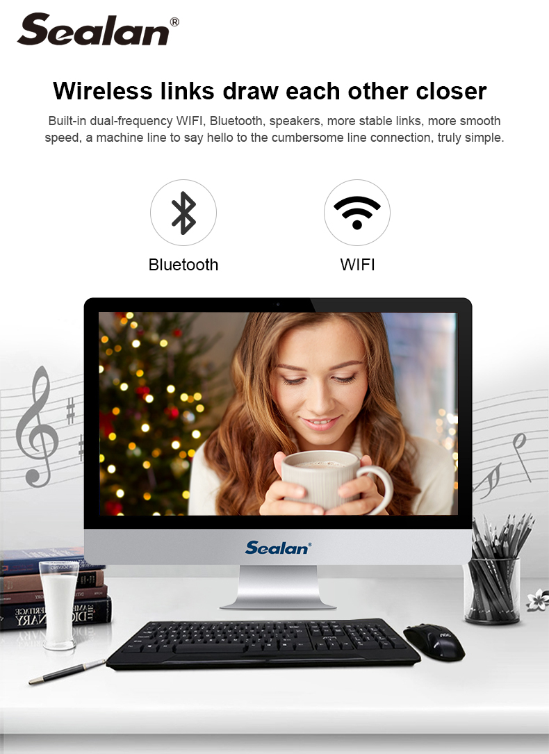 All In One 1920x1080 WIN10 Pro 23.6 Inch Desktop AIO PC With Touch Screen And Camera