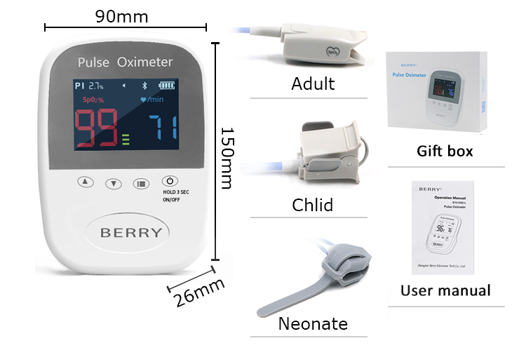 Fingertip Handheld Pulse Oximeter Plastic Material BM1000A