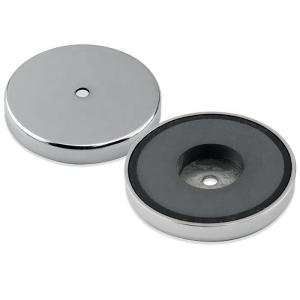 Wholesale 3.2&quot; Cup Shape Ceramic Ferrite Chrome-Plated Magnet 75lbs Pull for Indoor and Outdoor from china suppliers