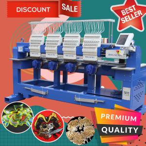 Wholesale HO1504H 10 years service guaranteed cap t-shirt flat 3d sequin cording 4 heads industrial embroidery machine for sale from china suppliers