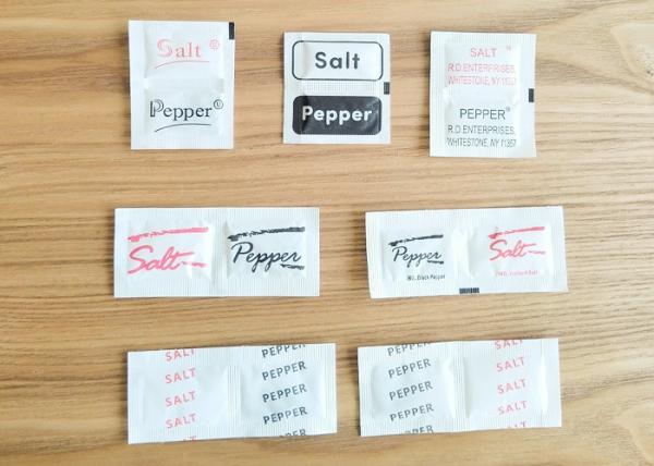 Salt&Pepper Twin Packet Condiment Packets , Salt Sachet, Pepper Sachet,