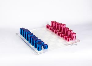 Wholesale Custom Luxury Neon Blue Pink Elegant Acrylic Chess Game Board Set from china suppliers