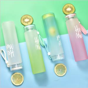 Wholesale Personalised Designer Colorful Glass Water Bottles Portable Gradient BPA Free Frosted Borosilicate Glass Water Bottle from china suppliers