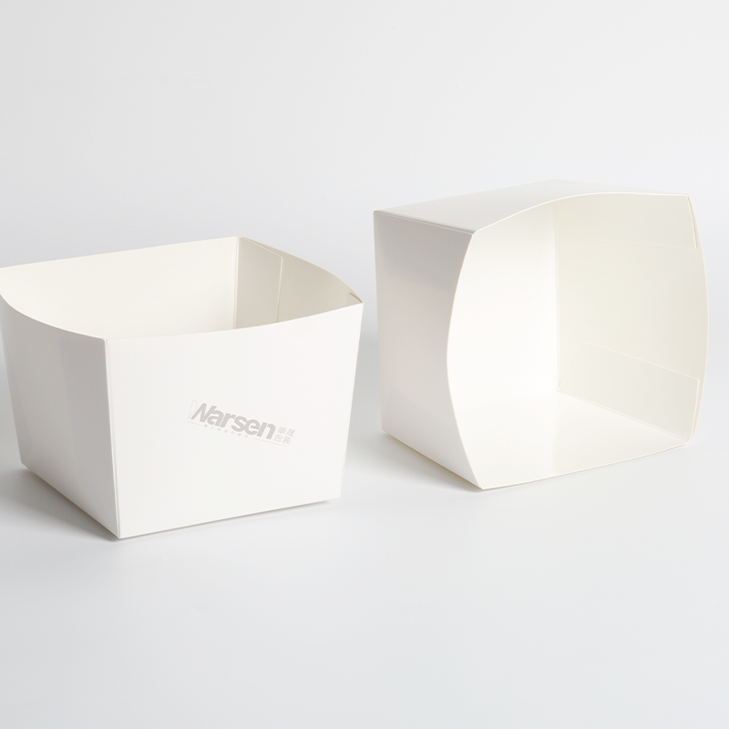 Handle Included Custom Order Popular Ivory Board French Fries Box Packaging with Irregular Shape and Printing Colour