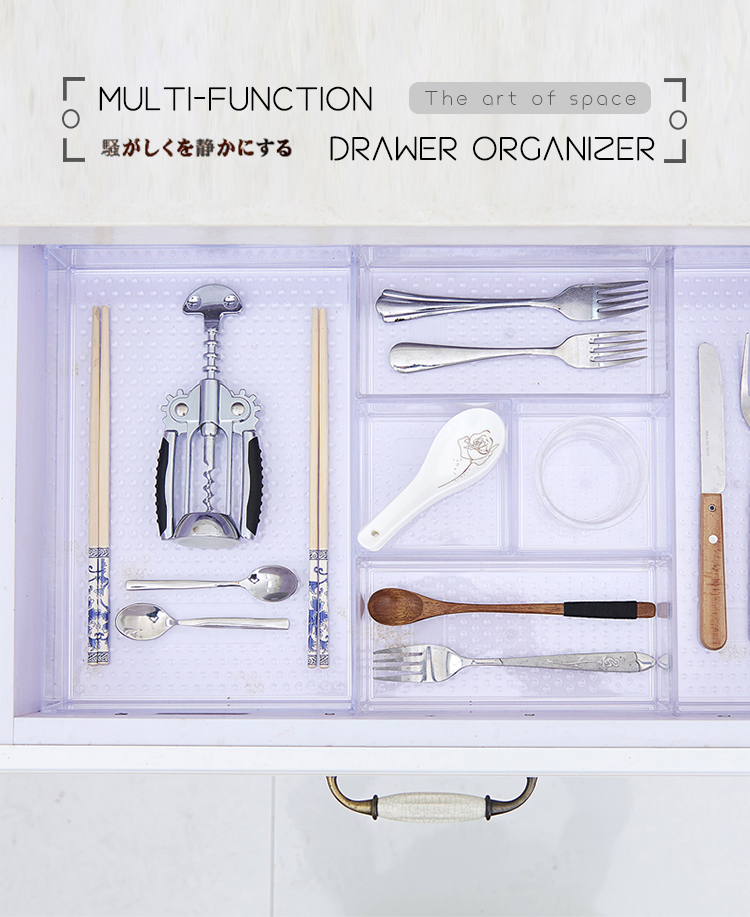 Compartment clear cosmetic drawer organizer box divider