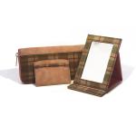 Saffiano Leather Polybag Womens Plaid Wallet , 10x8.5cm Clutch Leather Wallet
