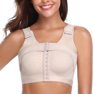 Wholesale Wireless Racerback Sport Bra Breathable Front Hook Sexy Women's Wirefree Sport yoga Bra lady sex bra underwear