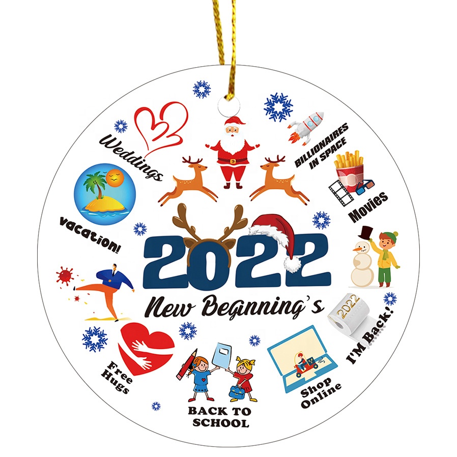 Custom Ceramic Hanging Christmas Tree Ornaments For Festival Holiday Decoration