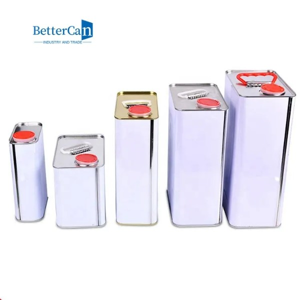 500ml Plain Engine Oil Tin Custom Tin Containers With Funnel Screw Cap