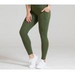 China Pocketed Yoga Womens Spandex Leggings Green Thick Nylon Spandex High Waist for sale