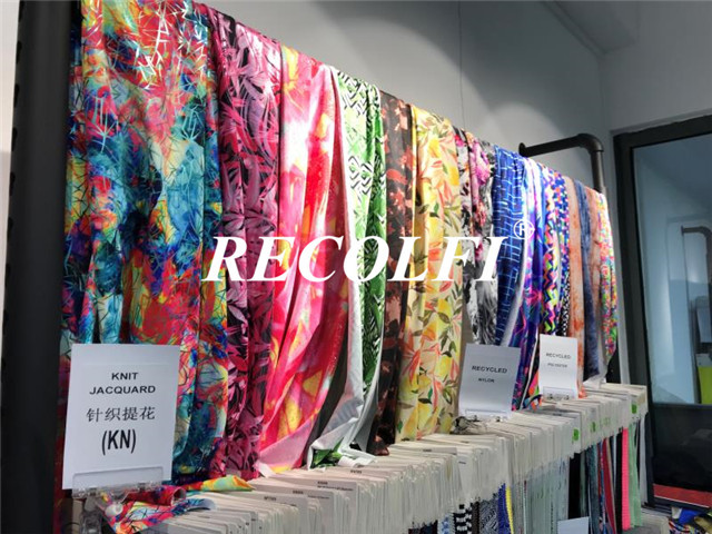 Printed Spandex plastic recycled Fabric Fast Drying UV Protective