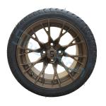 Custom 14'' Bronze Wheels, 225/30-14 Street DOT Approved Tries For Golf Cart ATV