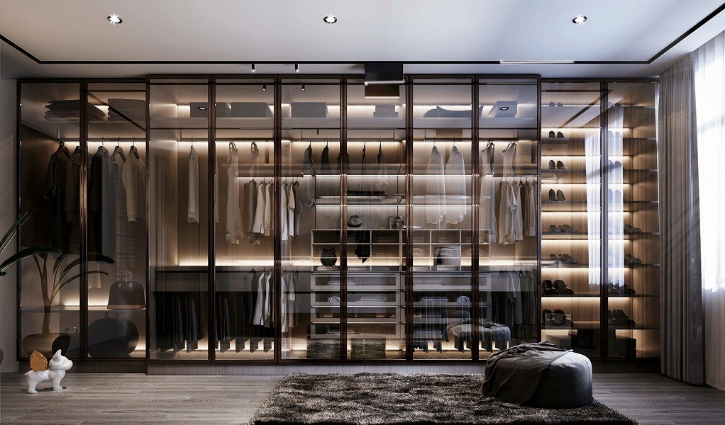 Multi Divider Ensuite And Walk In Closet Wardrobe With Hange Corner L Shape Shelf
