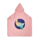 Recycled Hooded Childrens Suede Microfiber Poncho Towel For Beach Surfing