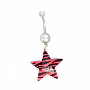 Wholesale Red Around Five Star Body Piercings Jewellery Surgical Steel 24mm from china suppliers