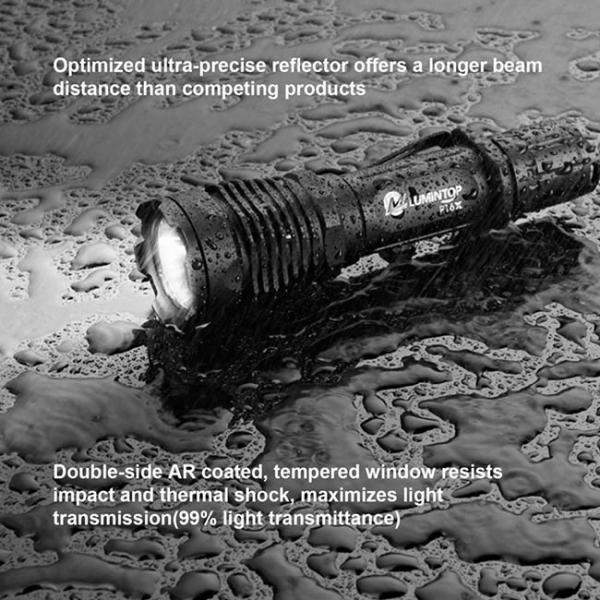 Military Grade Custom LED Flashlight Aerospace Aluminum Alloy Material