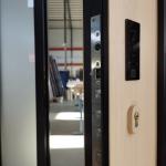 Handle Black Wooden Aluminium Garden Door Noiseless Aluminium Pivot Entrance