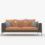 5 PCS Patio Aluminum Wicker Rattan Lounge Sofa Set Furniture