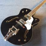 Hollow body jazz electric guitar,Double F hole, tremolo system, black high
