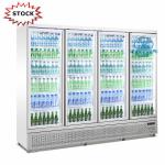 Supermarket 4 Doors Refrigerator Showcase R290 Upright Glass Door Display Cooler
