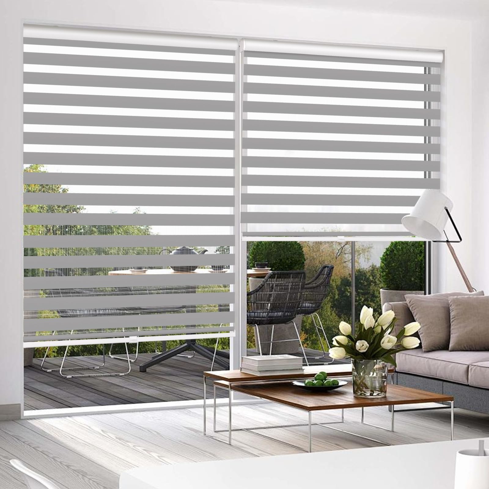 Ready Stock 5% Openness Fire-proof Sunscreen Duo Roller Up Blinds Fabrics