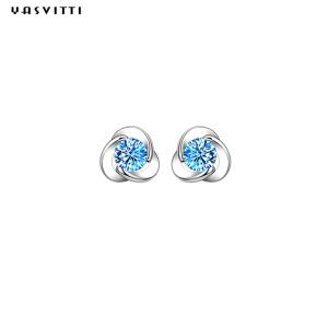 Wholesale 925 Sterling Silver Clover Zircon Earrings Flower Zircon Stud Earrings Simple Clover Diamond Earrings from china suppliers
