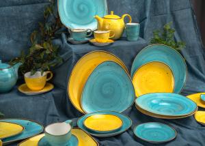 Wholesale 24pcs Color Reactive Glaze Ceramic Dinnerware Set from china suppliers