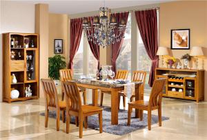 Wholesale modern rectangle solid wood marble top dining table set from china suppliers