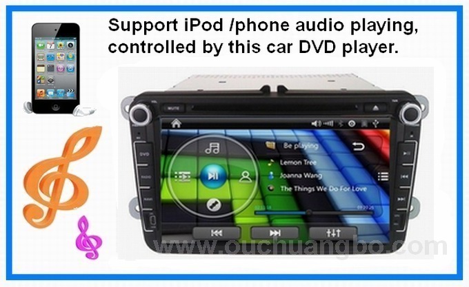 Car DVD GPS for Volkswagen Sagitar /Tiguan /Touran with radio bluetooth TV RDS OCB-8614