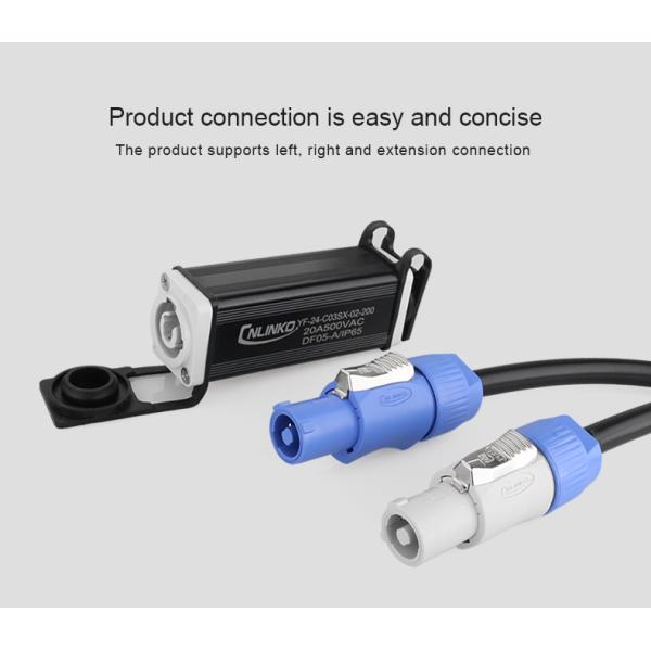 CNLINKO PowerCon Grey PBT Shell 3 Pole Power Connector Ip68 Waterproof Plug Socket