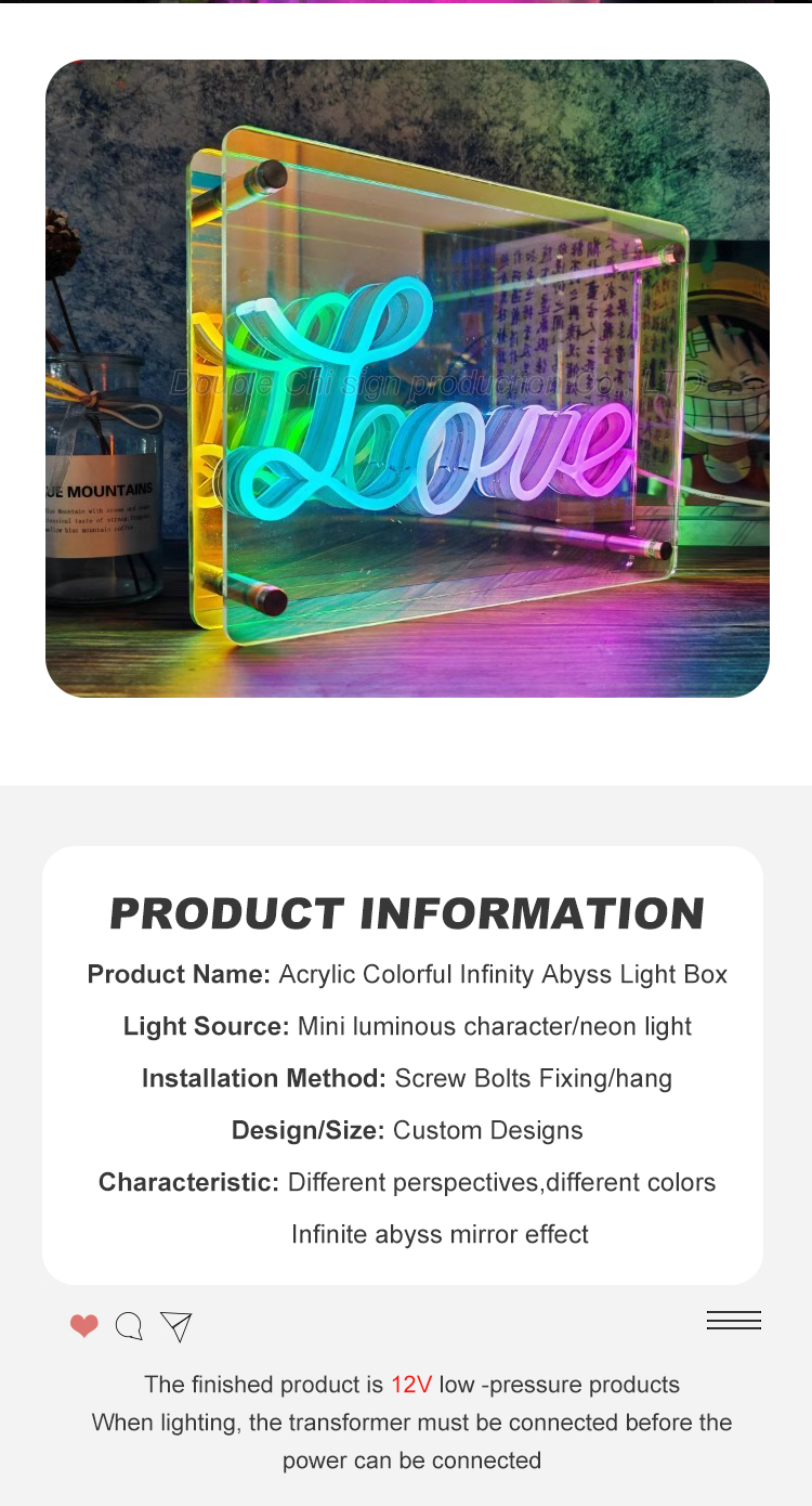 Acrylic 3D Hologram Display Screen LED Digital Signage for Mirror Sign Letters Light Box