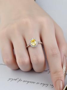 Wholesale High Clarity Fancy Diamond Rings Yellow Oval Cut Lab Diamond Wedding Ring Engagement Ring from china suppliers