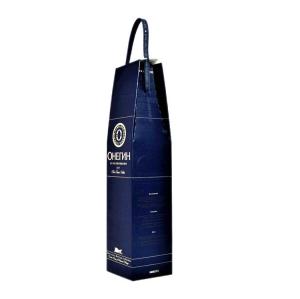 Wholesale FSC Wine Packaging Box With Handle Special Leather Paper with UV printing from china suppliers