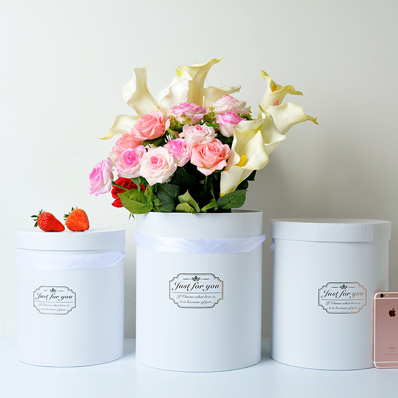 Customized Square Tube Circle Round Hat Flower Gift Packing Box With Lid Anniversary