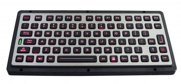 Quality 82 keys IP65 brushed stainless backlit rugged keyboard with function keys for sale