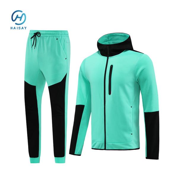 Wholesale Custom Logo Hoodie Jacket Zipper Soccer Tracksuit Training Wear Long