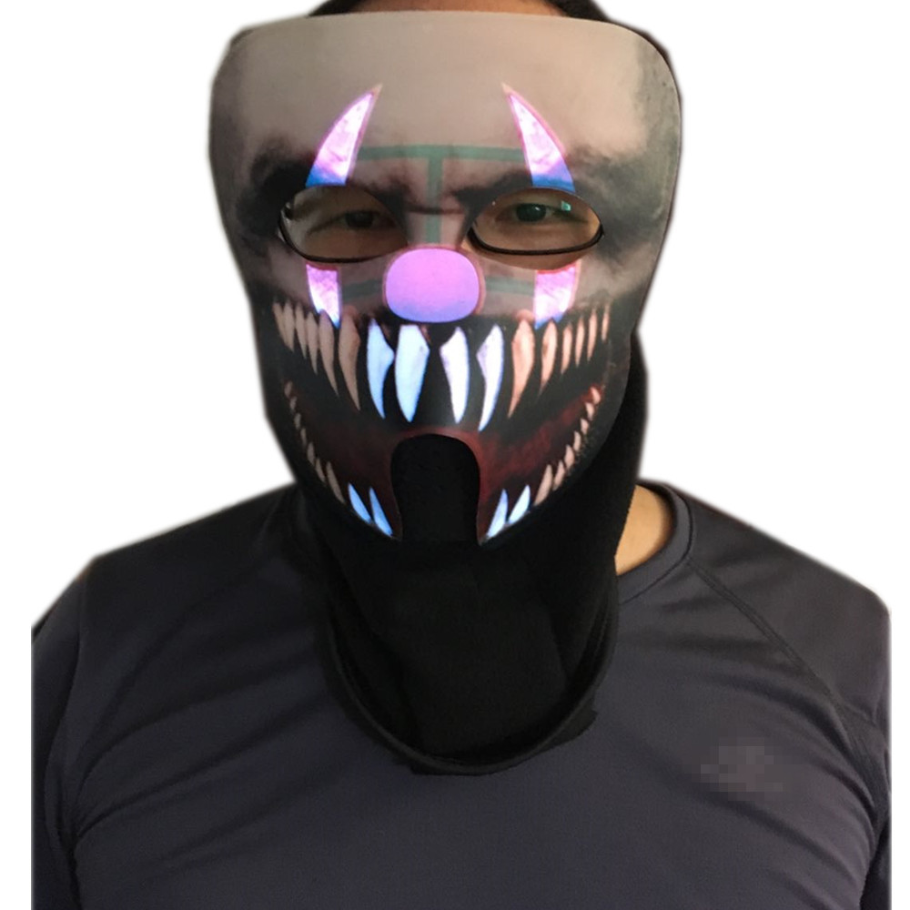 2018 New design sound activated LED mask for festival Parties Halloween horror masks,the mask of warcraft, EL mask