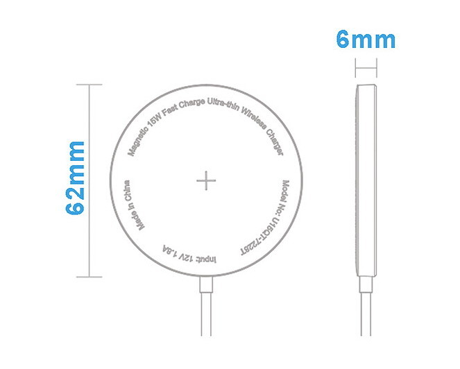 Suction Magsafe Magnetic Wireless Charger 15W With 1m Type C Cable 1100Gs