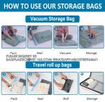 Big Size Space Saving Compressed Polyester Vacuum Storage Bags Combo 12 Pack