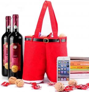 Wholesale 30*12cm Felt Embroidery Christmas Wine Drawstring Bags from china suppliers