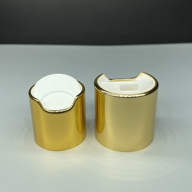 24/410 Cap Shiny Gold Alu Disc Top Cap for Bottle