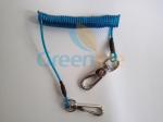 Transparent Red 4''Length Coiled Cable Tool Safety Lanyard w/Securing Clips