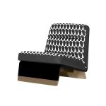 Black White Texture Custom Sofa Bed With Metal Leisure Chair