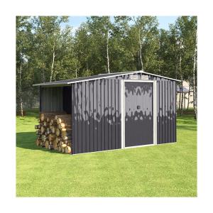Wholesale Easy-to-Assemble AJUNION Metal Garden Shed for Outdoor Storage and Firewood Solutions from china suppliers