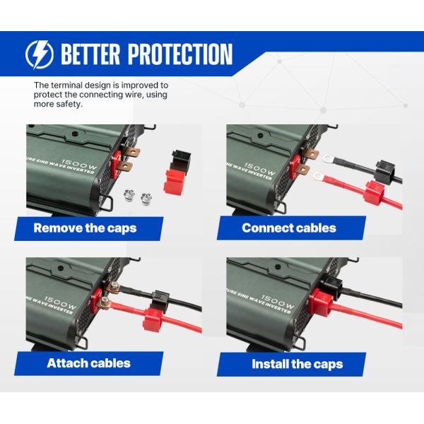 LVD ROHS Multifunction Power Supply Converter 12V To 220V Vehicle 1500w Sine Wave Inverter